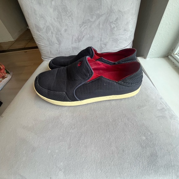 Olukai Nohea Mesh Men's Size 11 Carbon Blue Deep Red Slip On Shoes - Picture 2 of 7